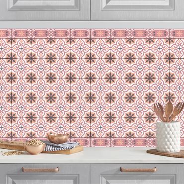 Kitchen wall cladding - Geometrical Tile Mix Cross Orange
