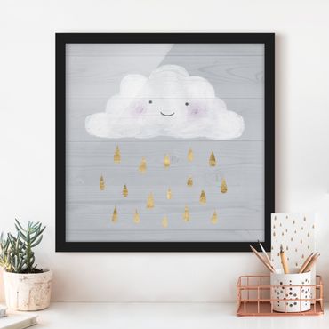 Framed poster - Cloud With Golden Raindrops