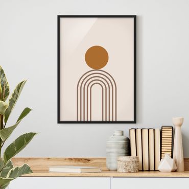 Framed poster - Line Art Circle And Lines Copper