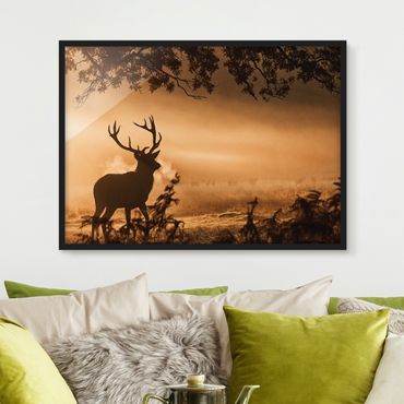 Framed poster - Deer In The Winter Forest