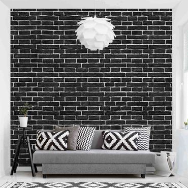 Wallpaper - Brick Wall Black