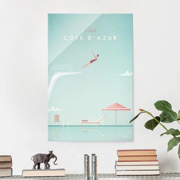 Glass print - Travel Poster - Côte D'Azur