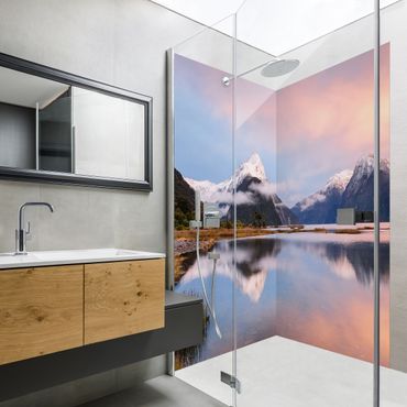 Shower wall cladding - Mountains At A Stretch Of Water