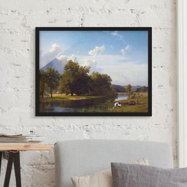 Framed poster - Albert Bierstadt - A River Landscape, Westphalia