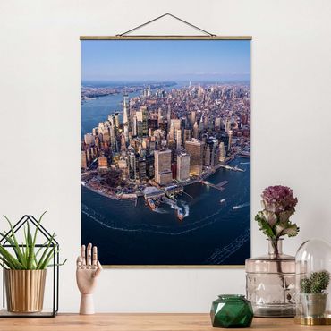 Fabric print with poster hangers - Big City Life - Portrait format 3:4