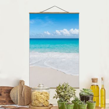 Fabric print with poster hangers - Blue Wave - Portrait format 2:3