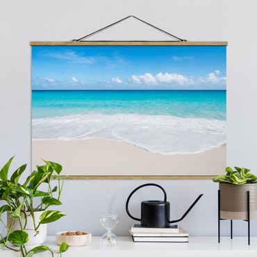 Fabric print with poster hangers - Blue Wave - Landscape format 3:2