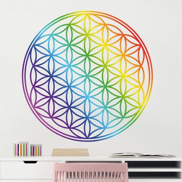Wall sticker - Flower of life rainbow color