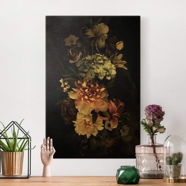 Canvas print - Flowers With Fog On Black