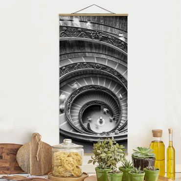 Fabric print with poster hangers - Bramante Staircase - Portrait format 1:2