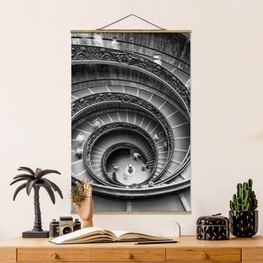 Fabric print with poster hangers - Bramante Staircase - Portrait format 2:3