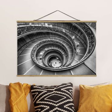 Fabric print with poster hangers - Bramante Staircase - Landscape format 3:2