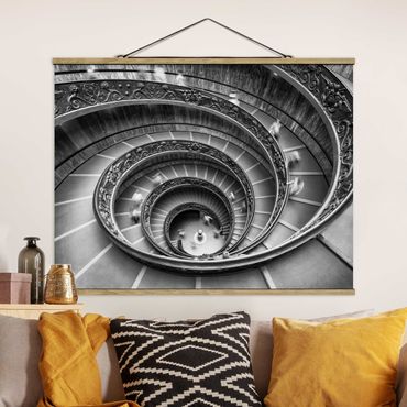 Fabric print with poster hangers - Bramante Staircase - Landscape format 4:3