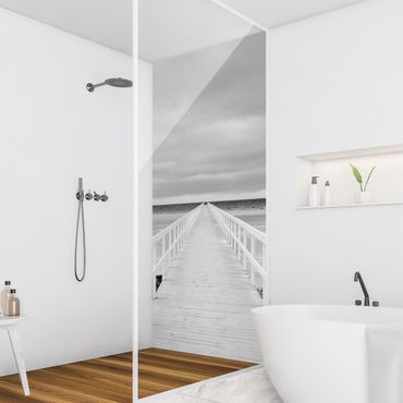 Shower wall cladding - Bridge In Sweden Black And White