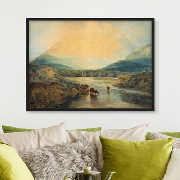 Framed poster - William Turner - Abergavenny Bridge, Monmouthshire: Clearing Up After A Showery Day