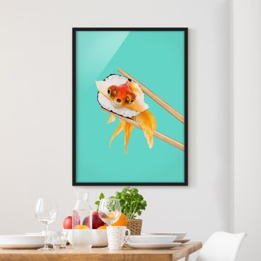 Framed poster - Sushi With Goldfish