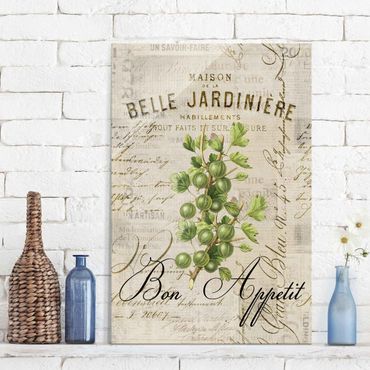 Glass print - Shabby Chic Collage - Gooseberry