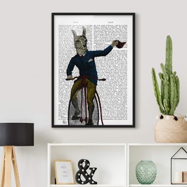 Framed poster - Animal Reading - Lama On Bike