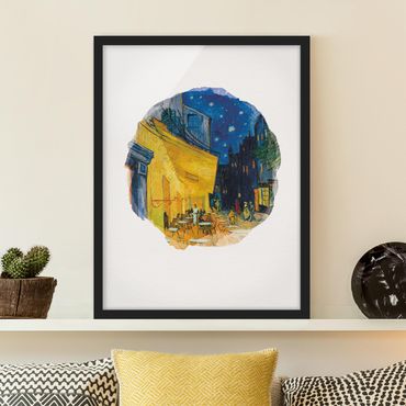 Framed poster - WaterColours - Vincent Van Gogh - Cafe Terrace In Arles
