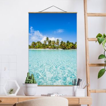 Fabric print with poster hangers - Crystal Clear Water - Portrait format 2:3