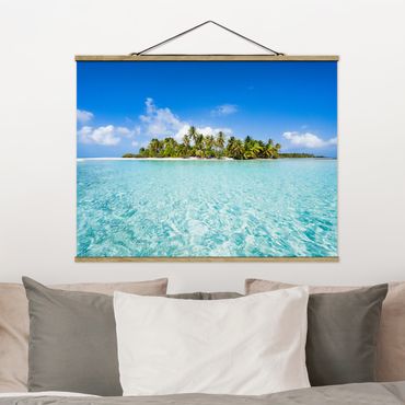 Fabric print with poster hangers - Crystal Clear Water - Landscape format 4:3
