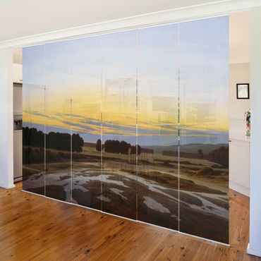 Sliding panel curtains set - Caspar David Friedrich - The large Enclosure