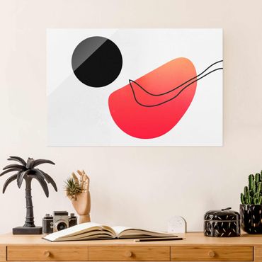 Glass print - Abstract Shapes - Black Sun