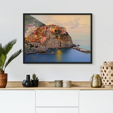 Framed poster - Colourful coastal town
