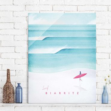 Glass print - Travel Poster - Biarritz