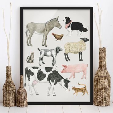 Framed poster - Farm Animal Family II
