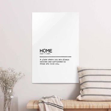 Glass print - Definition Home Welcome