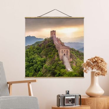 Fabric print with poster hangers - The Infinite Wall Of China - Square 1:1
