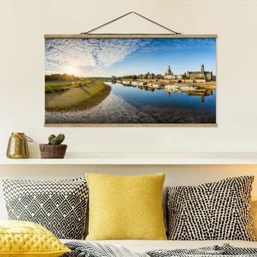 Fabric print with poster hangers - The White Fleet Of Dresden - Landscape format 2:1