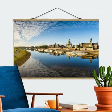 Fabric print with poster hangers - The White Fleet Of Dresden - Landscape format 3:2