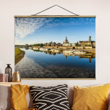 Fabric print with poster hangers - The White Fleet Of Dresden - Landscape format 4:3