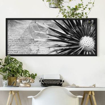 Framed poster - Dandelion Black & White