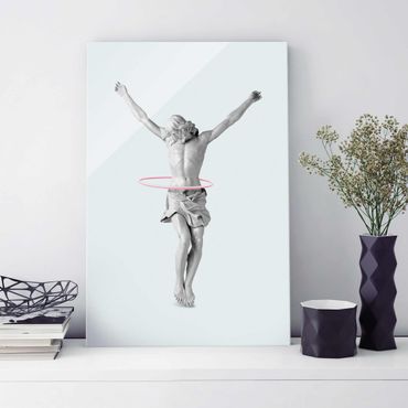 Glass print - Jesus With Hula Hoops