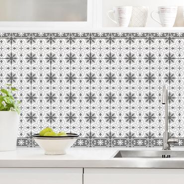 Kitchen wall cladding - Geometrical Tile Mix Cross Grey