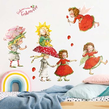 Wall sticker - Strawberrings Strawberry Faire - Strawberats, Ida and Eleni Sticker Set