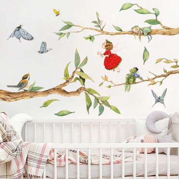 Wall sticker - Strawberries strawberry fairy - with tree fairy and years