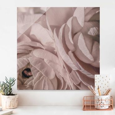 Glass print - Blushing Flower