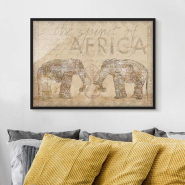 Framed poster - Vintage Collage - Spirit Of Africa