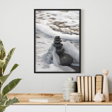 Framed poster - Stone Tower And Wave