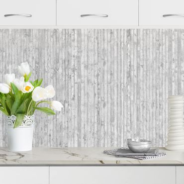 Kitchen wall cladding - Concrete Look Wallpaper With Stripes