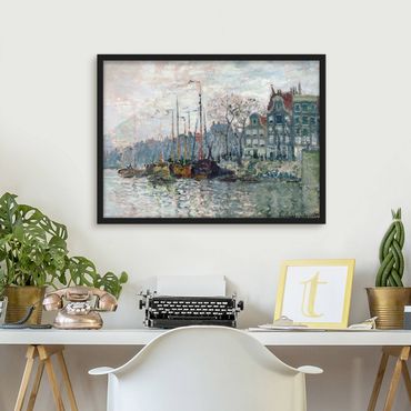 Framed poster - Claude Monet - View Of The Prins Hendrikkade And The Kromme Waal In Amsterdam