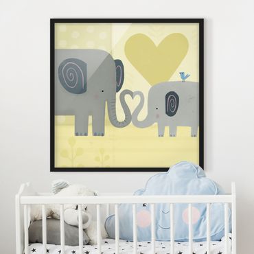 Framed poster - Mum And I - Elephants