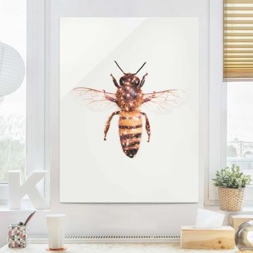 Glass print - Bee With Glitter