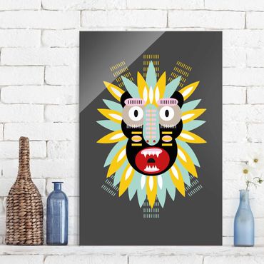 Glass print - Collage Ethnic Mask - King Kong