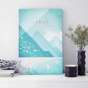 Glass print - Travel Poster - Italy