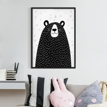 Framed poster - Zoo With Patterns - Bear